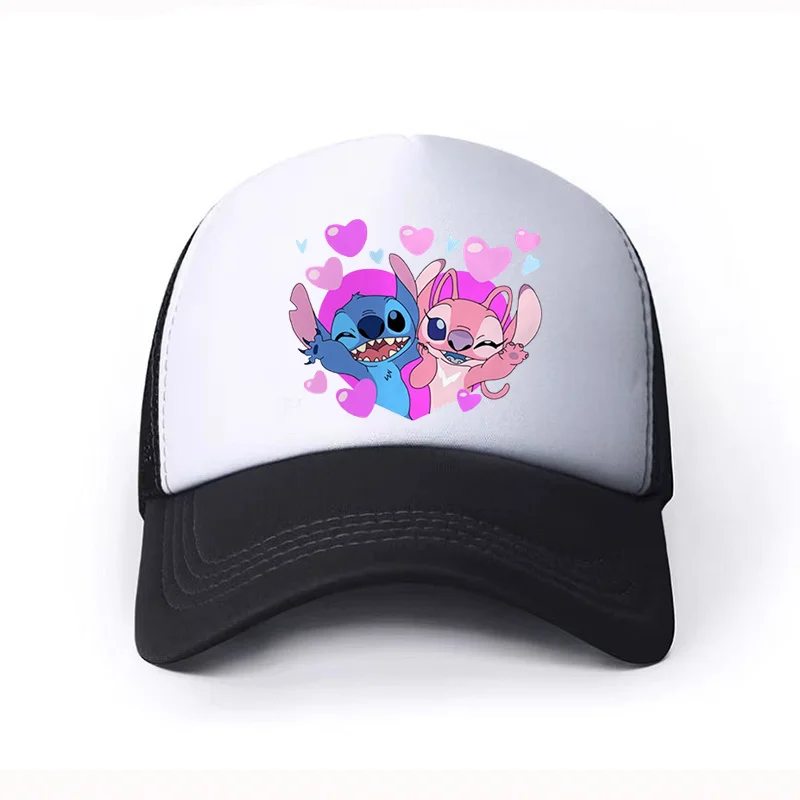 Kids Teenagers Stitch Print Hat Boys Girls 6-15Y Versatile Sunshade Hat 58CM Fashion Baseball Hat Charming Anime Cute Casual Hat