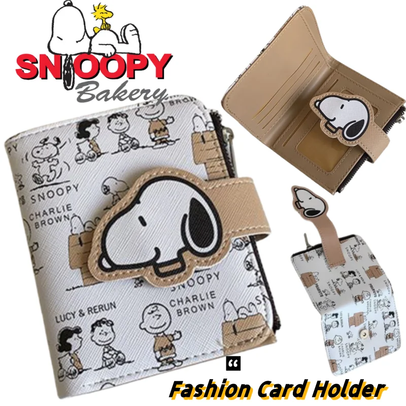 

Симпатичный короткий кошелек с героями мультфильмов Снупи, удобный кошелек для монет для девочек, многофункциональный мини-держатель для карт