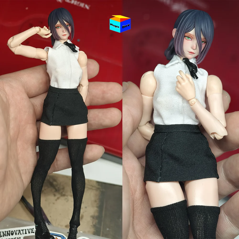 اليدوية 1/12 مقياس أنثى رينيه الشيطان رأى رجل رئيس نحت قميص بدون أكمام الملابس المهنية ل 6in عمل نموذج لجسم #1