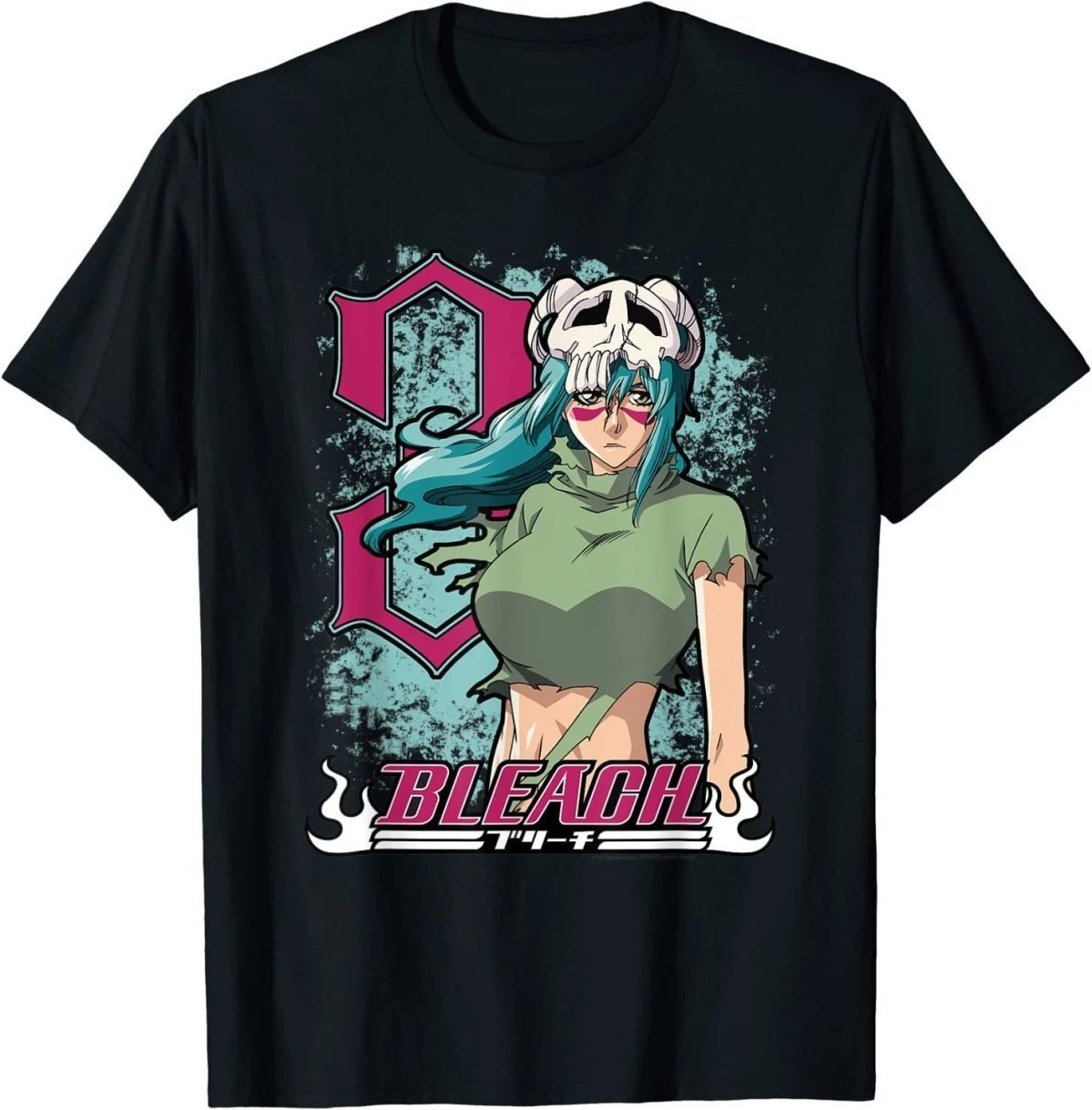 Fit Vintage Bleach Realm Kurosaki Ichigo Mask Anime Short-sleeved Graphic Cotton Tee Printing High-end Luxury Unisex Style