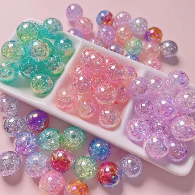 10 unids/set de cuentas de ráfaga rotas degradadas de dos colores diy perlas para manualidades cuentas para hacer pulseras cuentas acrílicas