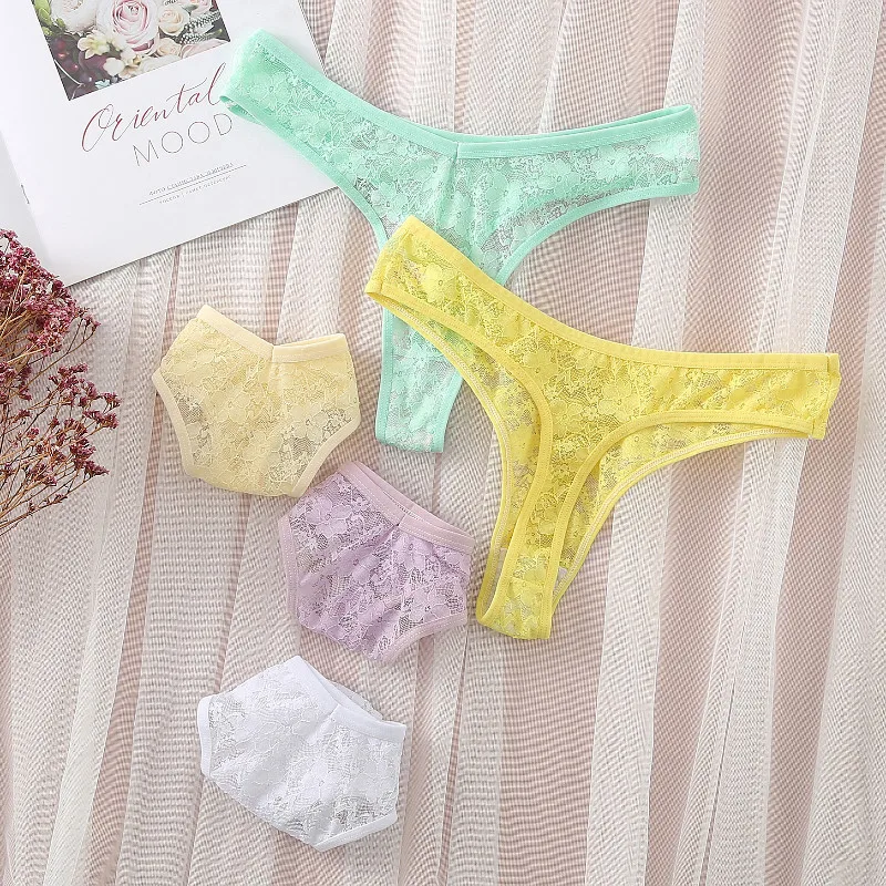 Sexy Fashion Transparent Women Thong Solid Color Printed Seductive Underwear Low Waist Cool Summer Tangas Comfortable Lingerie