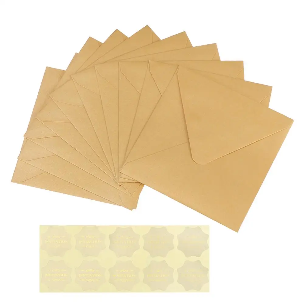 10 PCS/lot Message Card Multicolor School Supplies Greeting Card Encased Pearl Papers Envelope Bag Square Paper Envelopes