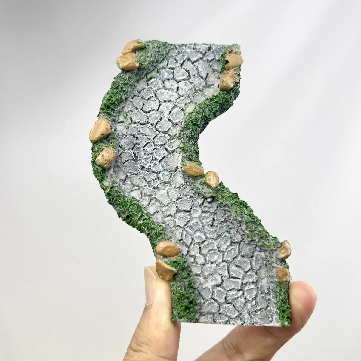 Miniatur-Kunststein-Wege-Modell, gebogener Stein, Straßenszene, Feengarten, Landschaft, DIY-Modellbau, Landschaft, Diorama, 1 Stück