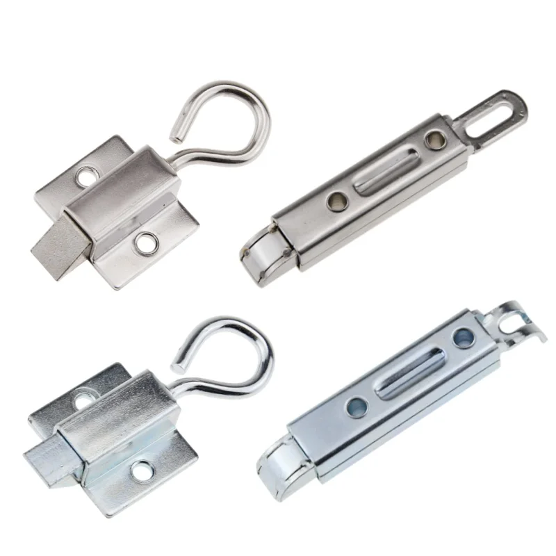 Window Gate Security Pull Ring Spring Bounce Door Bolt Anti-theft Latch Lock Carbon Steel Retractable Hasp Industrial Hardware