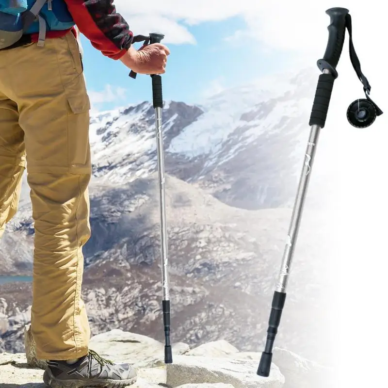 Trekking Stick Telescopic Walking Cane Anti Shock Stick Trekking Gear Portable Mobility Aid For Women Men Hiking Camping