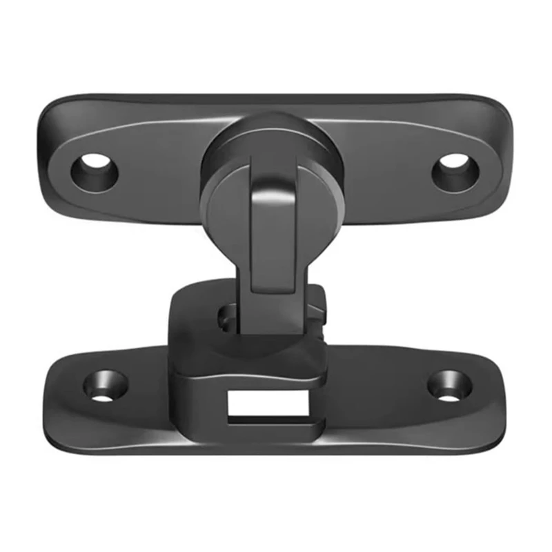 BAAY 90/180도 각도 뒤집기 및 슬라이드 헛간 도어 잠금 장치. 견고한 아연 합금 도난 방지 볼트. (블랙)