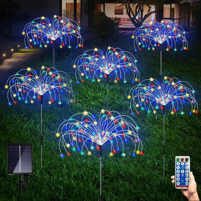 Solar LED Pathway Lights Outdoor Waterproof Garden Decor Fairy Solar Lawn Lamp For Patio Walkway YardGround plug with 8 modes