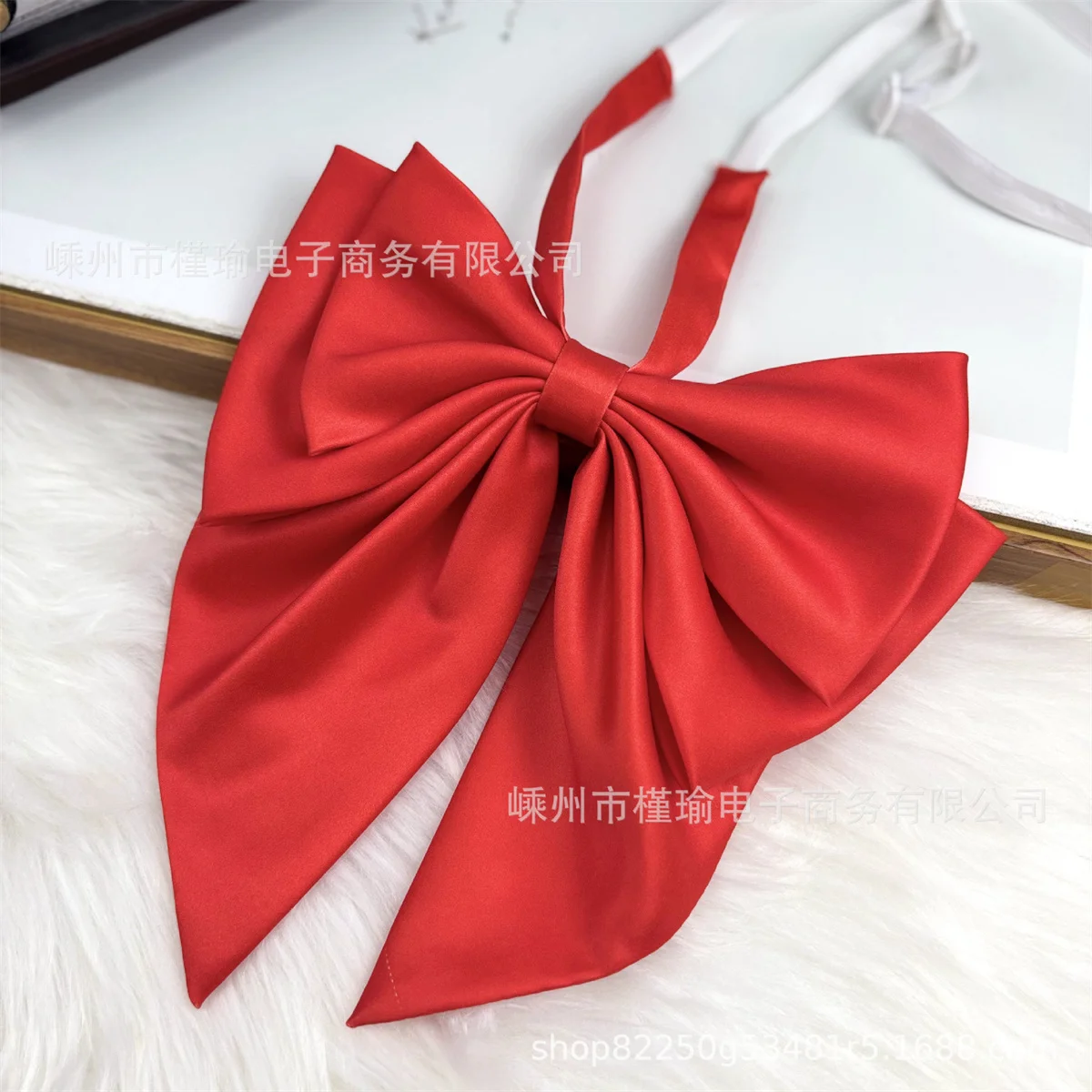 Oversized Double-Layer Bow Tie Scarf Accessory, Mint Pink