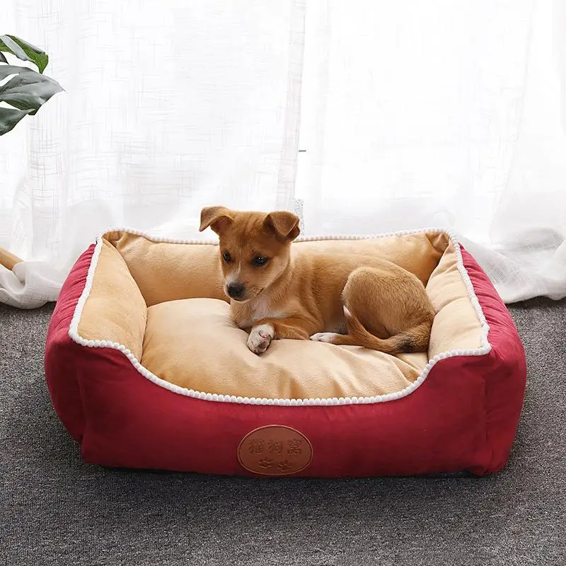 

Thickened Dog Bed Pet Nest Bed Golden Retriever Teddy Detachable Washable Dog Mat Winter Small Medium Large Dogs