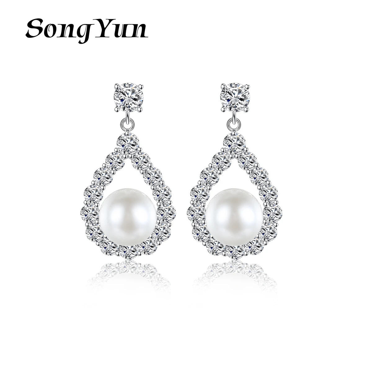 

SongYun Jewelry Manufacturer MHT Colorful Zircon Stud Earrings With Copper Setting And Crystal Accents - Women'S Ear Jewelry