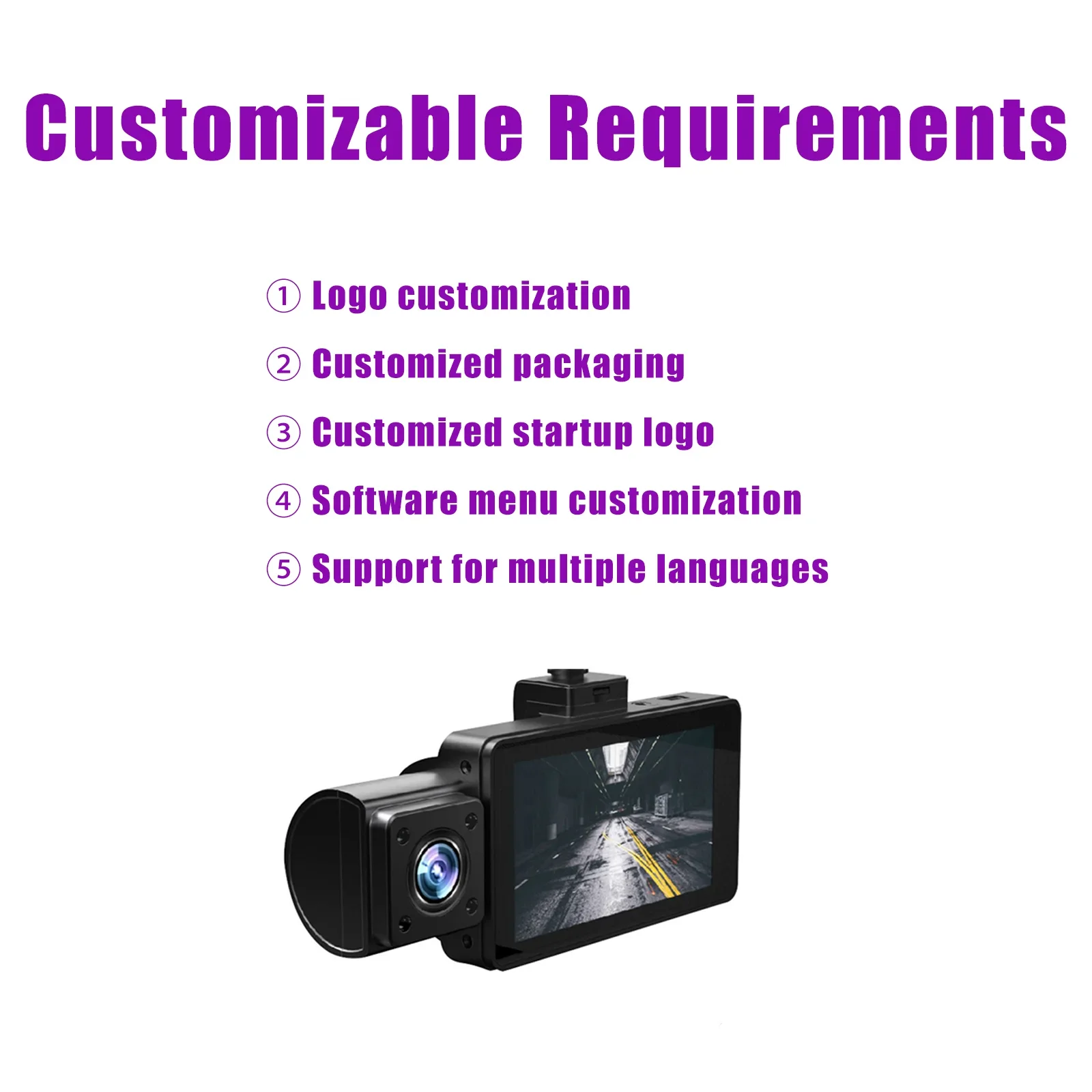 HJ08L 3 Inch 2K+1080P+1080P 3 Channels Dash Cam Dashboard WIFI GPS Suction Cup Bracket NIGHT VISION Car DVR - Image 5