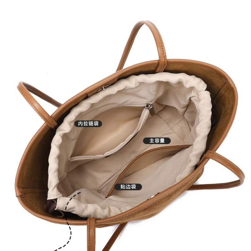Vintage Work Bucket Bag for Women Soft Genuine Leather Adjustable Strap Elegant Timeless Shoulder Bag Luxury Handbag