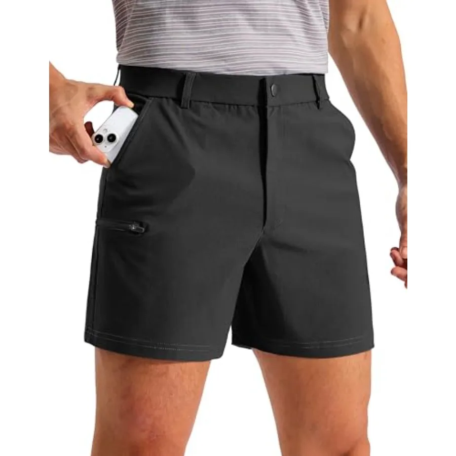 

Pudolla Men's Casual Shorts 7/9 Inch Golf Shorts Stretch Dress Work Shorts for Men with 4 Pockets Quick Dry Lightweight