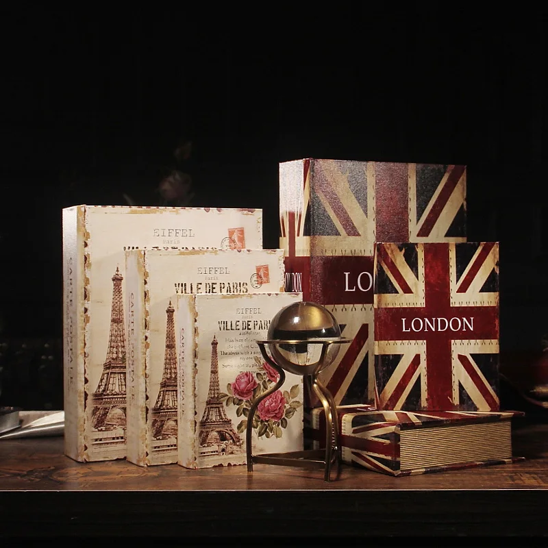 Beautiful British Decoration Books Model Vintage Book Model Sundries Container Box Home Decoration Ornaments S/M/L