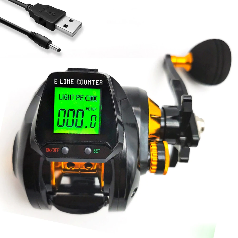 

Digital Fishing Baitcasting Reel With Accurate Line Counter Large Display Rechargeable Battery For Rafting Fishing Accessories