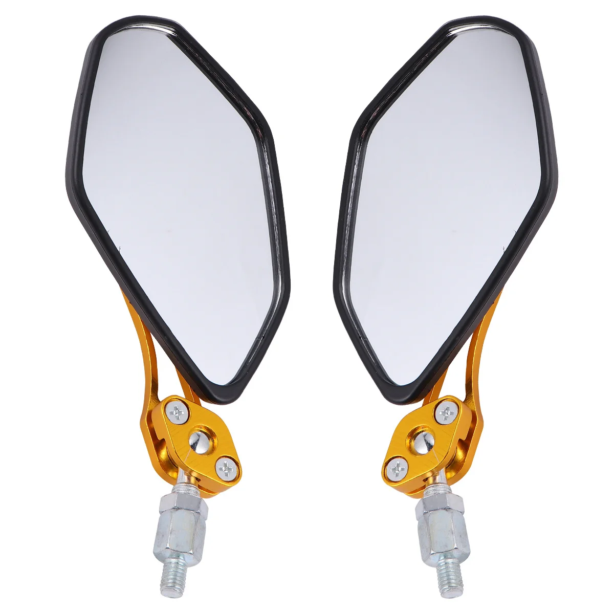 

1Pair Motorbike Retroreflector Motorcycle Rearview Mirror with Long Stem Adjustable Angle Broad Vision Replacement for Most