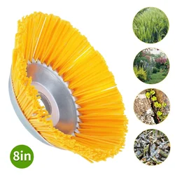 8 Inch Universal Grass Trimmer Head Nylon Wire Wheel Trimmer Brush Lawn Mower Weeder Rotary Weed Brush for Garden Weed Lawn