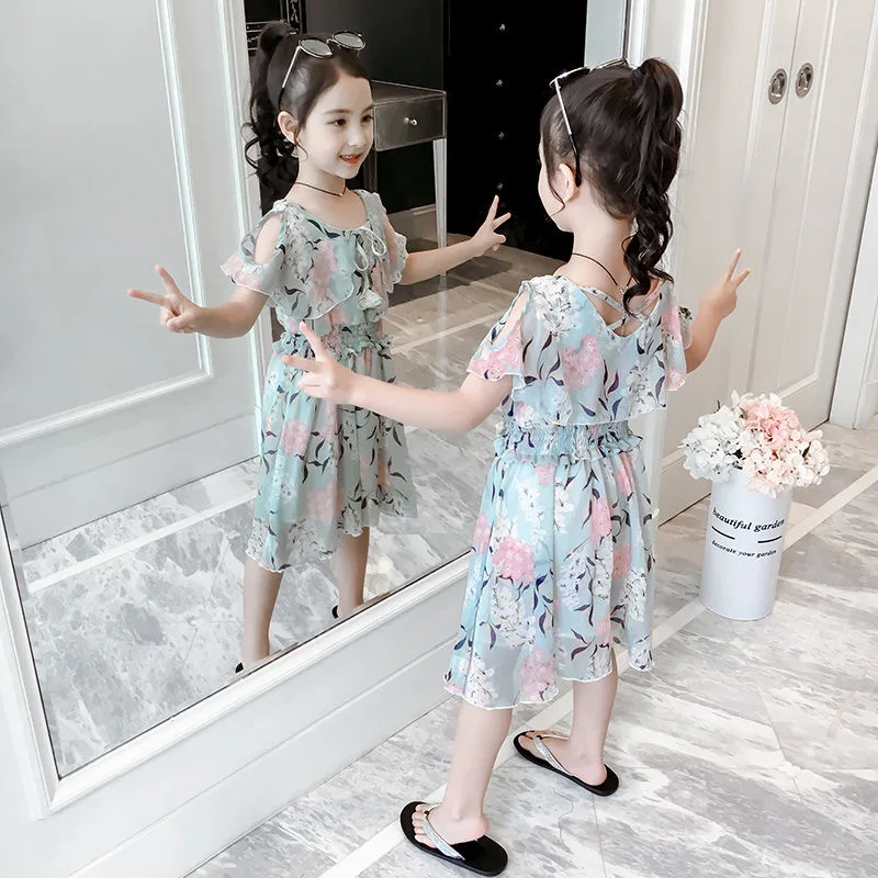 Vestido elegante de gasa para niñas, vestidos de princesa para fiesta de cumpleaños, 3, 4, 5, 6, 7, 8 y 9 años