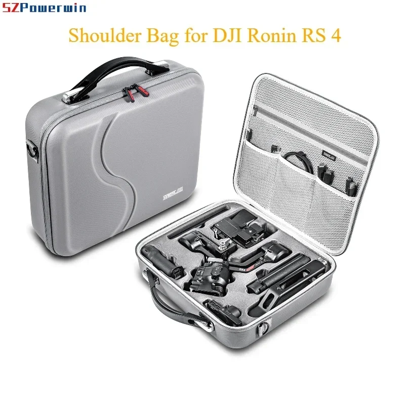 SZPowerwin Carrying Case Shoulder Bag For DJI Ronin RS 4 Stabilizer Accessories Storage Bag PU Waterproof Portable Travel Box