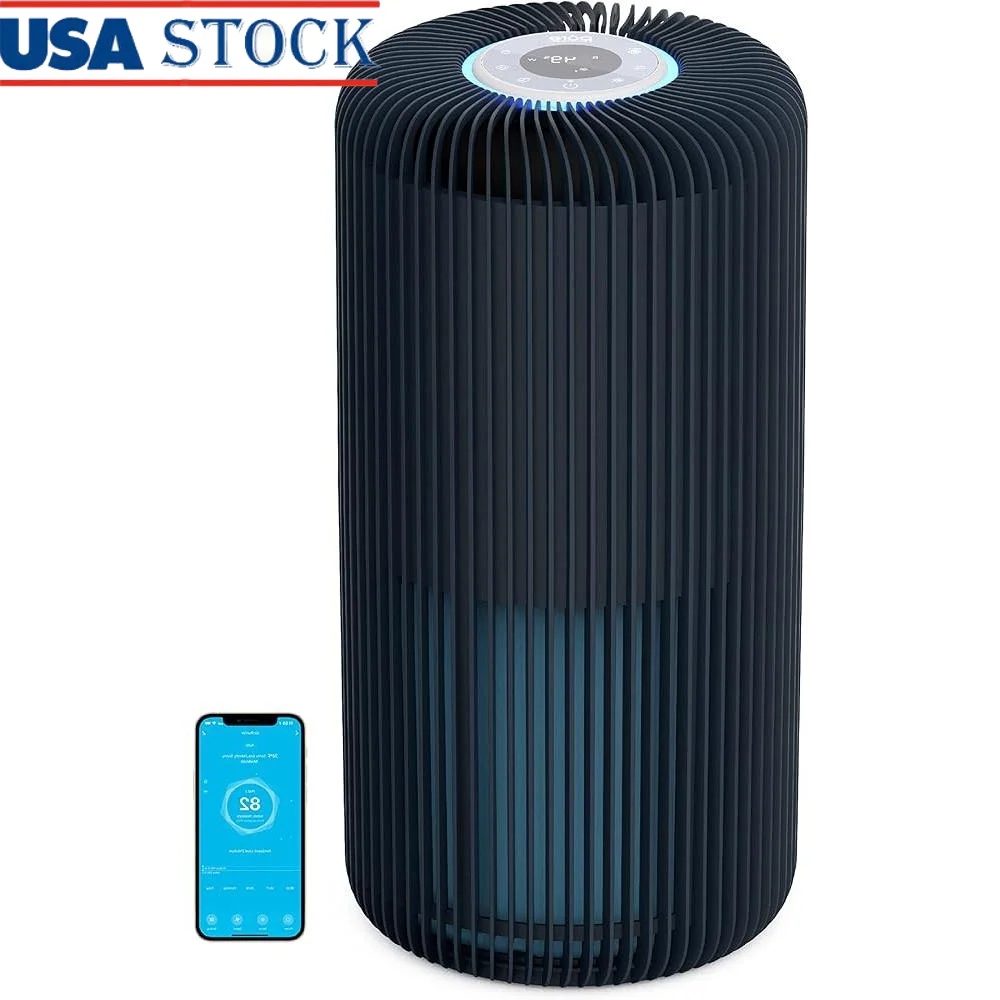 منقي الهواء الذكي 5 مراحل، ترشيح الطاقة، غرفة كبيرة، 1050 قدم مربع، وضع تلقائي للتحكم في الهاتف الذكي، تشغيل هادئ