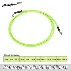 Motoforti Universal 40cm Motorcycle Brake Clutch Oil Hose Line Pipe Green Hydraulic Reinforced Stainless Steel Braided Hose