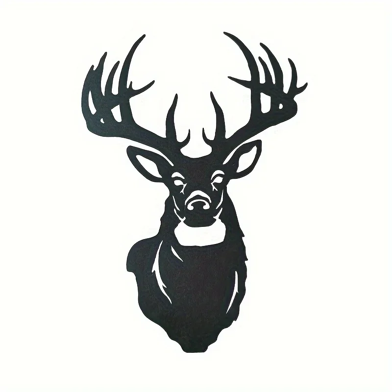 1pc Elk Pattern Wall Hanging Decor Picture, Beautiful Irregular Shape, Metal Craft Product, Outdoor Garden Home Decoration