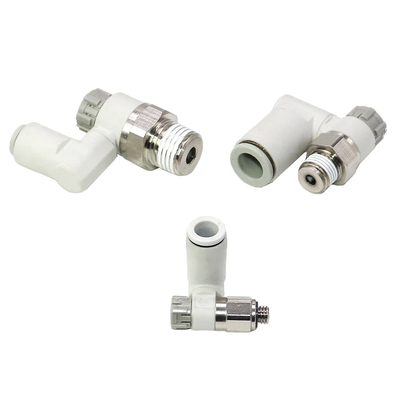 

2Pcs Pneumatic speed control valve 360 degree rotating universal throttle valve AS1301F AS2301F AS1311F AS2311F Series