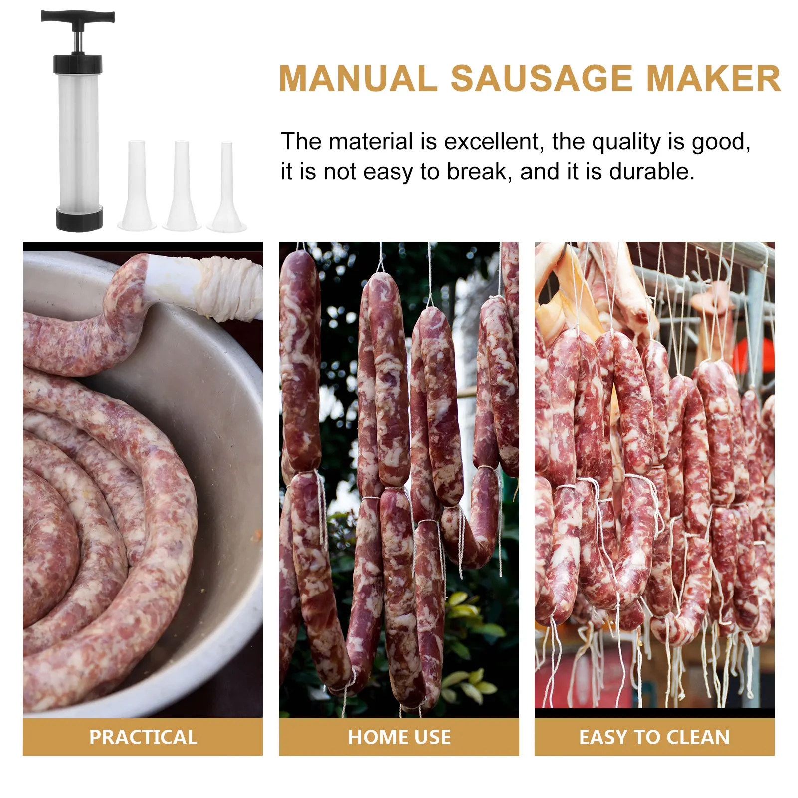 

Enema Sausage Making Press Machine Plastic Meat Filler Stuffer Filling Stuffing Stainless Steel