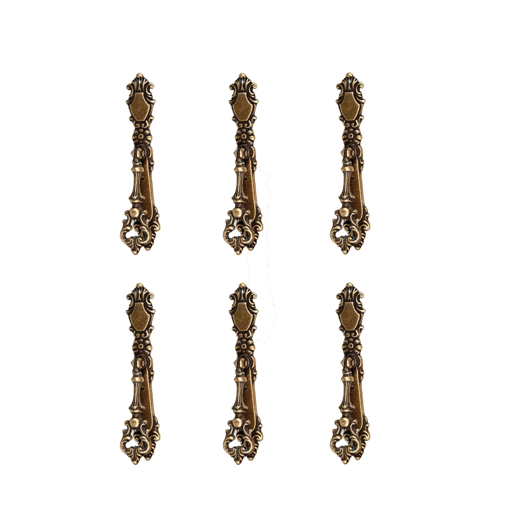 6 Un. TIRADOR Péndulo bronce envejecido Cajón Mueble clásico 127x24MM