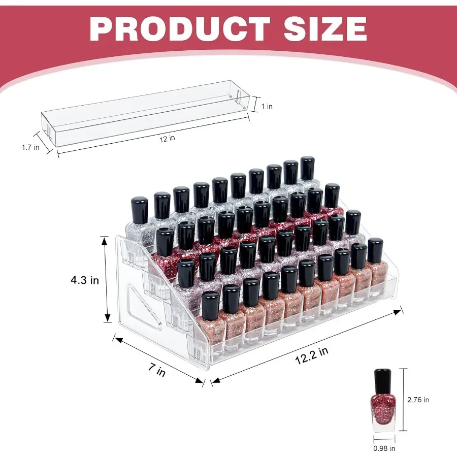 4-laags helder acryl nagellakorganizer met ruime opslag voor 3264 flessen Ideale multifunctionele displayoplossing voor nagel P