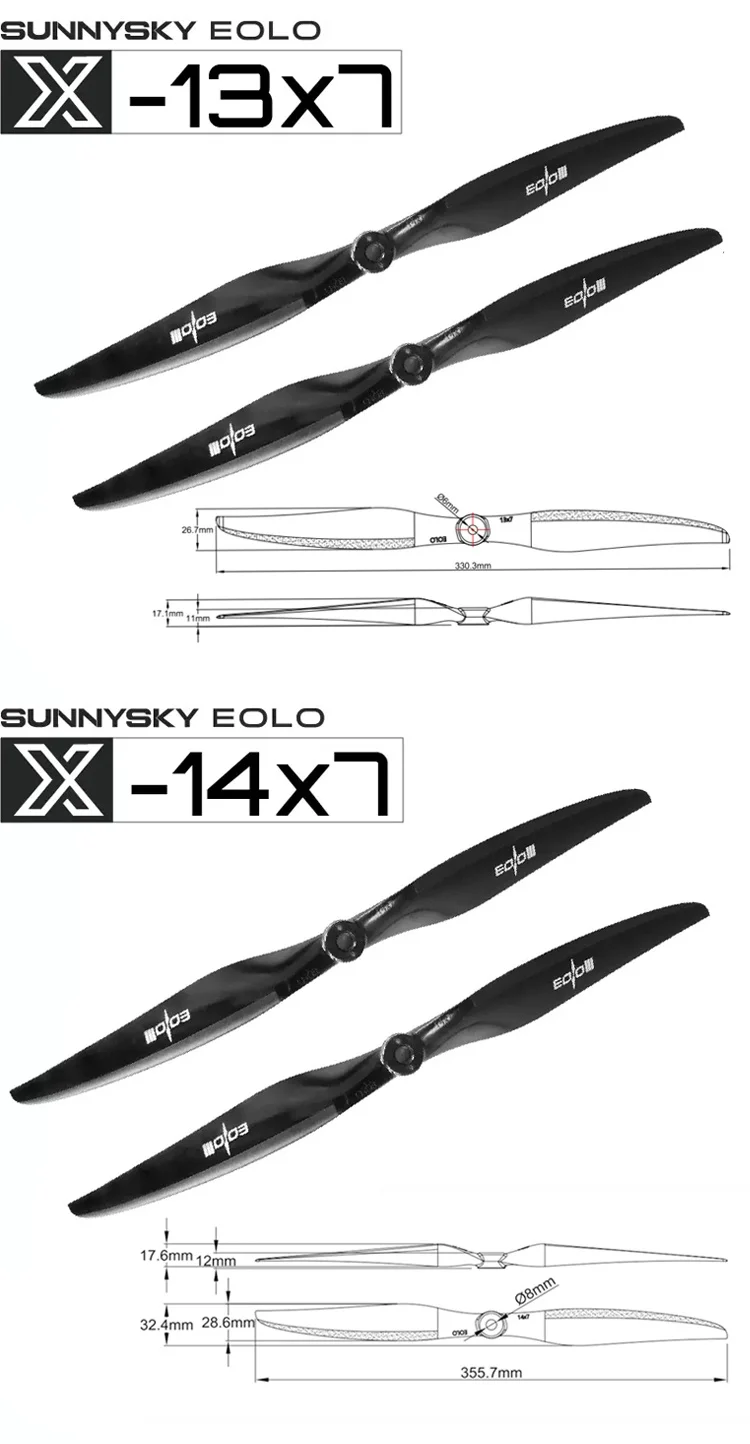 Langyu Eolo Hochleistungspropeller 10-16 Zoll Durchmesser Geeignet für ferngesteuerte Flugzeuge mit festen Flügeln 1 Stück pro Packung – Detail 13