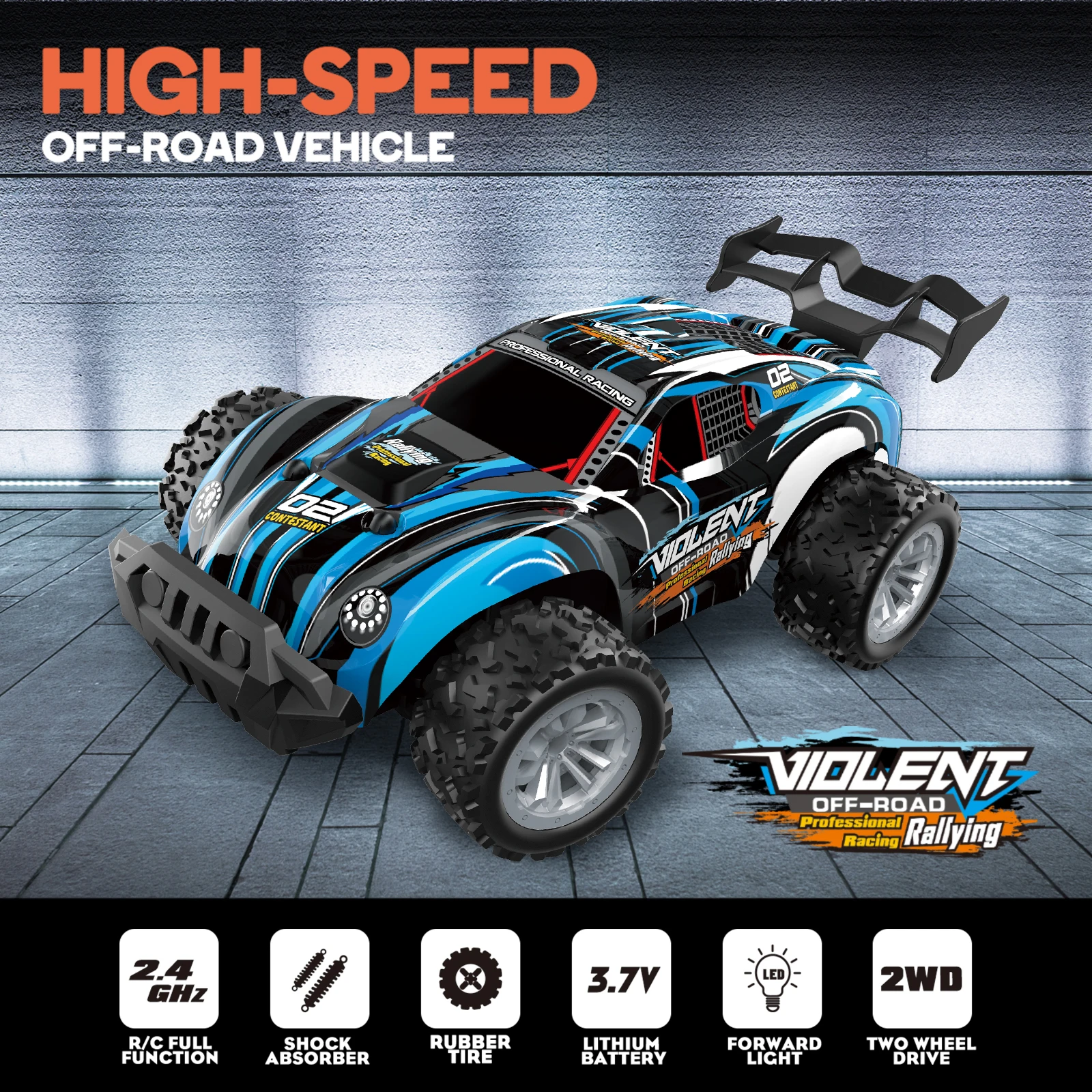 Mustang profissional rc carro de controle remoto quatro rodas motrizes de alta velocidade deriva carro de corrida modelo de brinquedo de carregamento