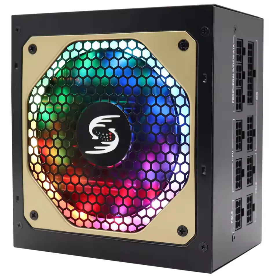 

700W PC Power Source Supply PSU Fully Modular Design RGB-Quiet Fan ATX EPS Compatible Gaming PC Computer Switch Power Supply