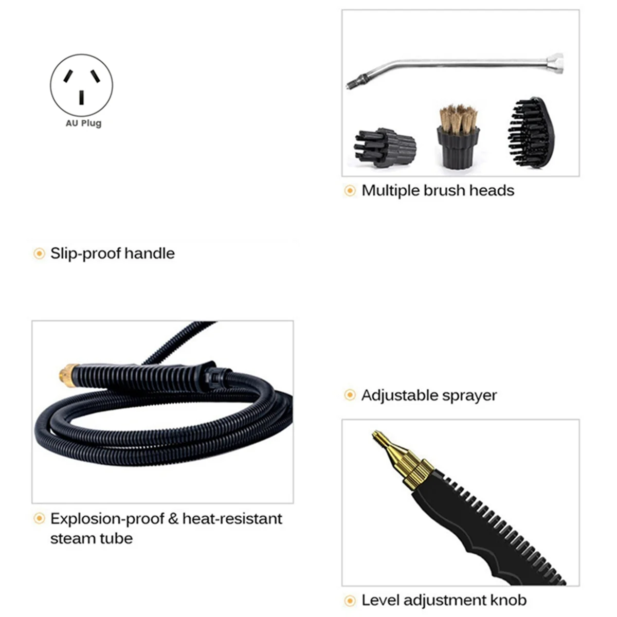 Máquina de limpeza 2500W Limpador a vapor doméstico de alta temperatura, esterilização, ar condicionado, cozinha, vaporizador