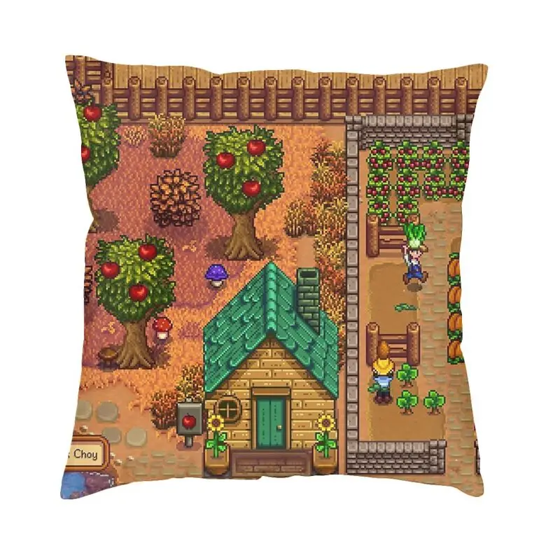 Stardew Valley Map Cushion Cover Double Side 3D Print Video Games Throw Pillow Case for Sofa Cool Pillowcase Home Decor
