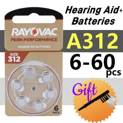 6-60 pcs Hearing Aid Batteries Size 312 Rayovac Peak Zinc Air 1.45V Hearing Aids Battery For Audífonos profesional