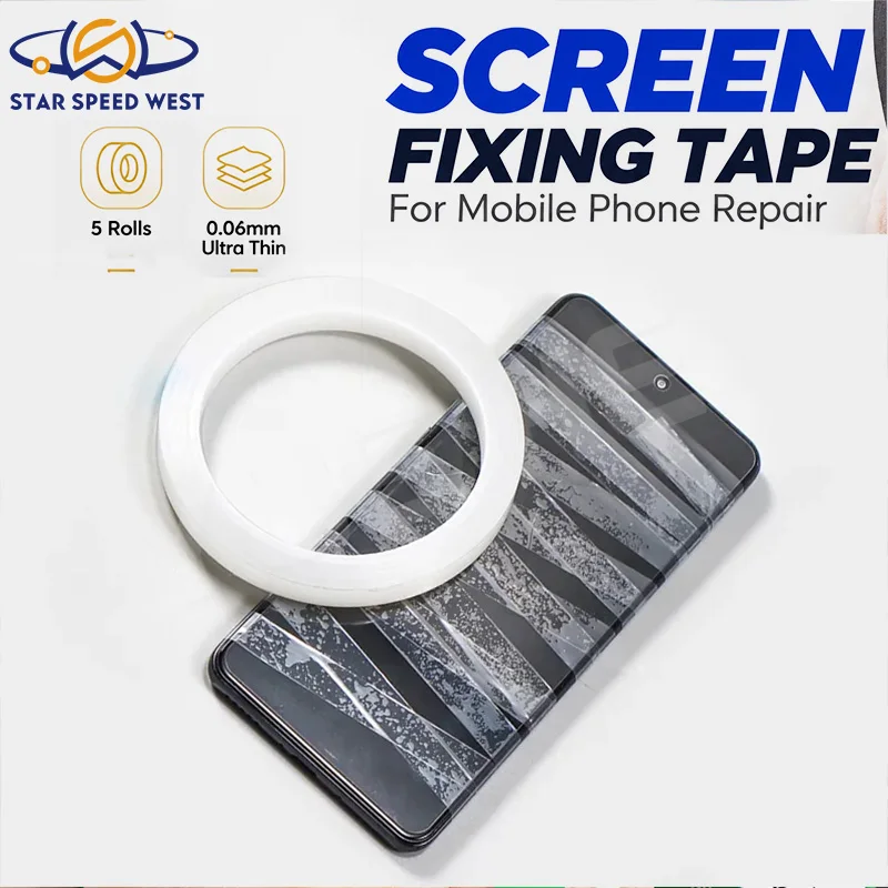 KEGUAN Transparent Screen Fixing Tape 0.06mm Ultra Thin PET Adhesive Tape for Phone Screen Warping Repair Back Cover Fixation