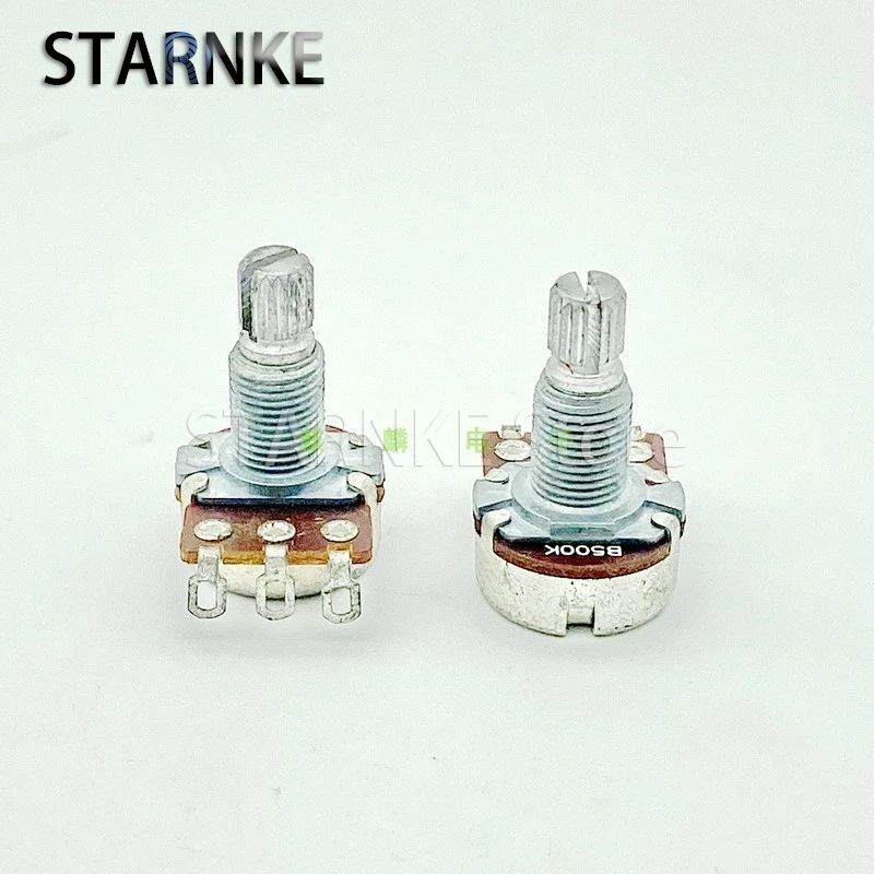 2PCS Guitar Bass Potentiometer A250K B500K Single Hole Foot Iron 18MM Flower Shaft Thread Length 10MM