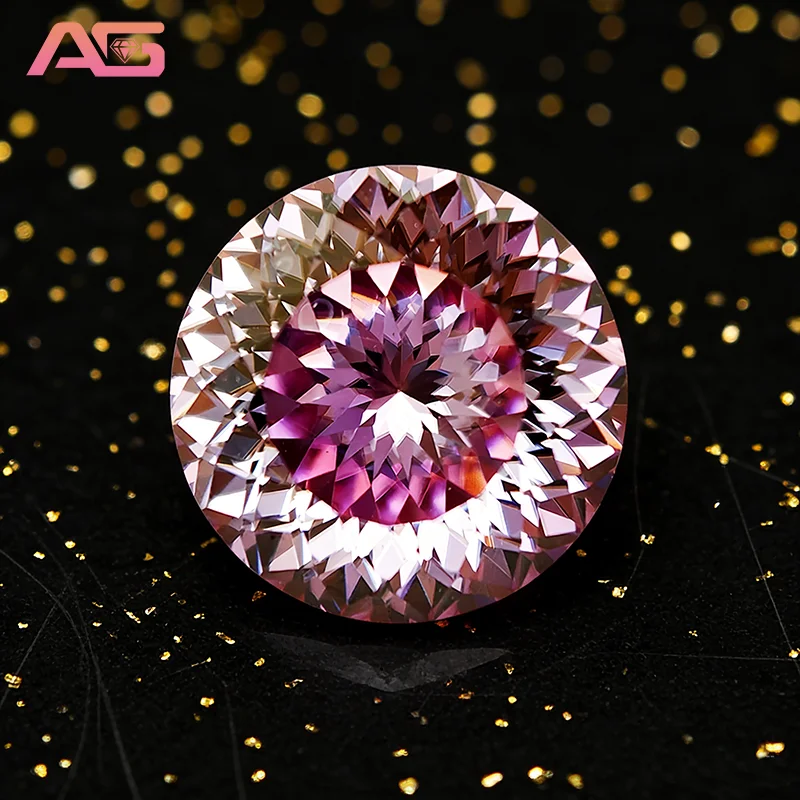 Sakura Moissanite Stone Round 100 Faces Cut 0.5-3.0ct Russain Cut Moissanite Diamonds Pass Diamond Tester with GRA Report
