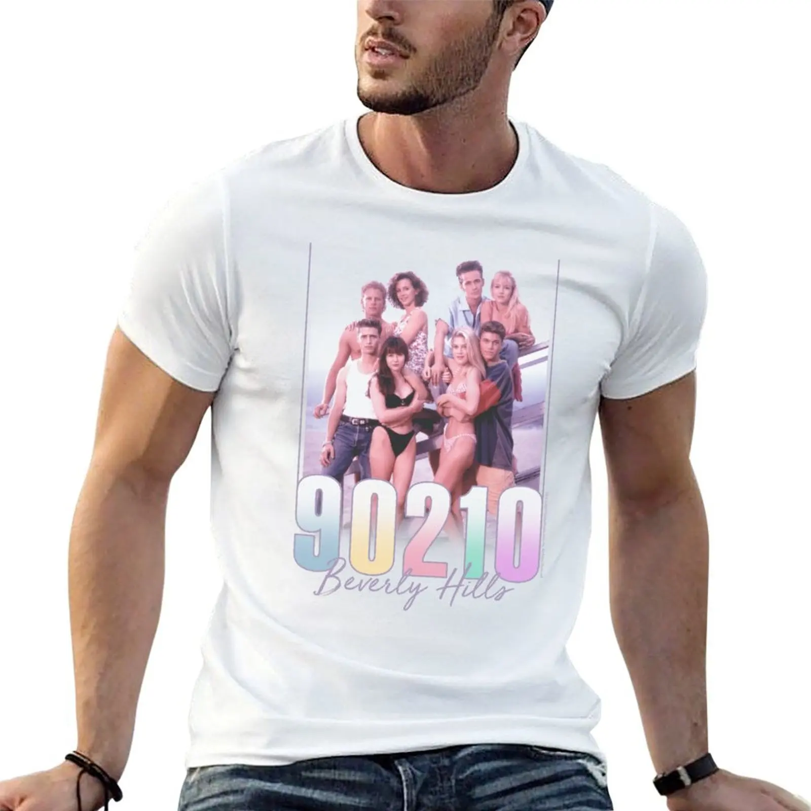 

Beverly Hills, 90210 Distressed Retro Beach Life Poster T-Shirt cotton t shirts high quality t shirts with prints T-Shirt