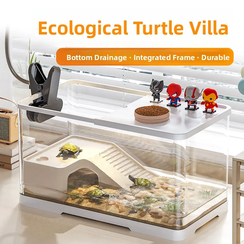 

Eco-Friendly Luxury Turtle Tank with Patio Home Crocodile Turtle Breeding Box Plastic Turtle Aquarium Landscape Design