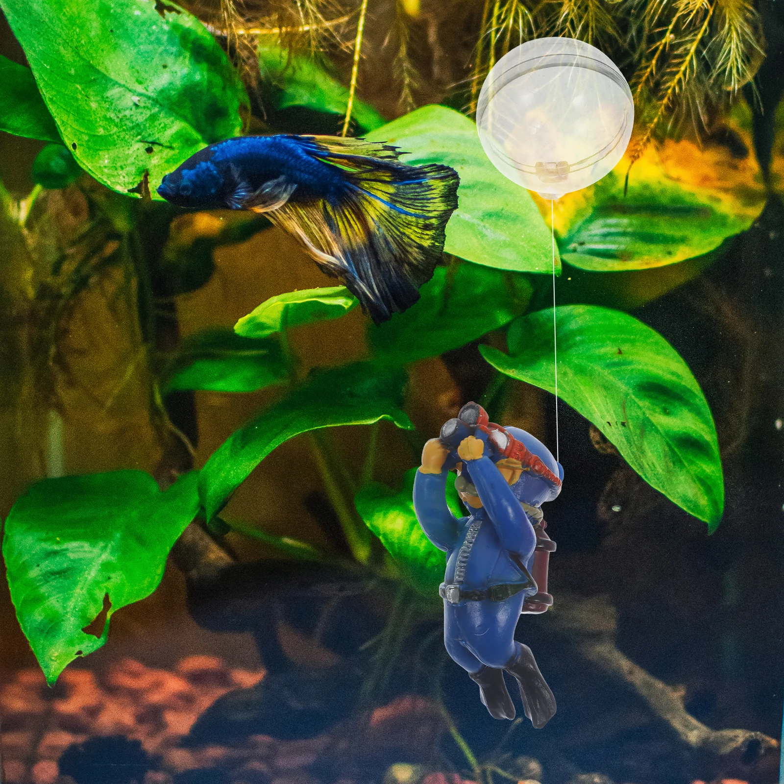 

Tank Decoration Aquarium Accessories Diver Ornament Aluminum Alloy Decor for Fish Pond Vivid Creative Lifelike Non-Toxic Fine