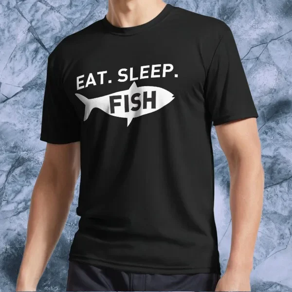 Eat Sleep Fish Active T-Shirt Funny Logo Tee Men's T-Shirt