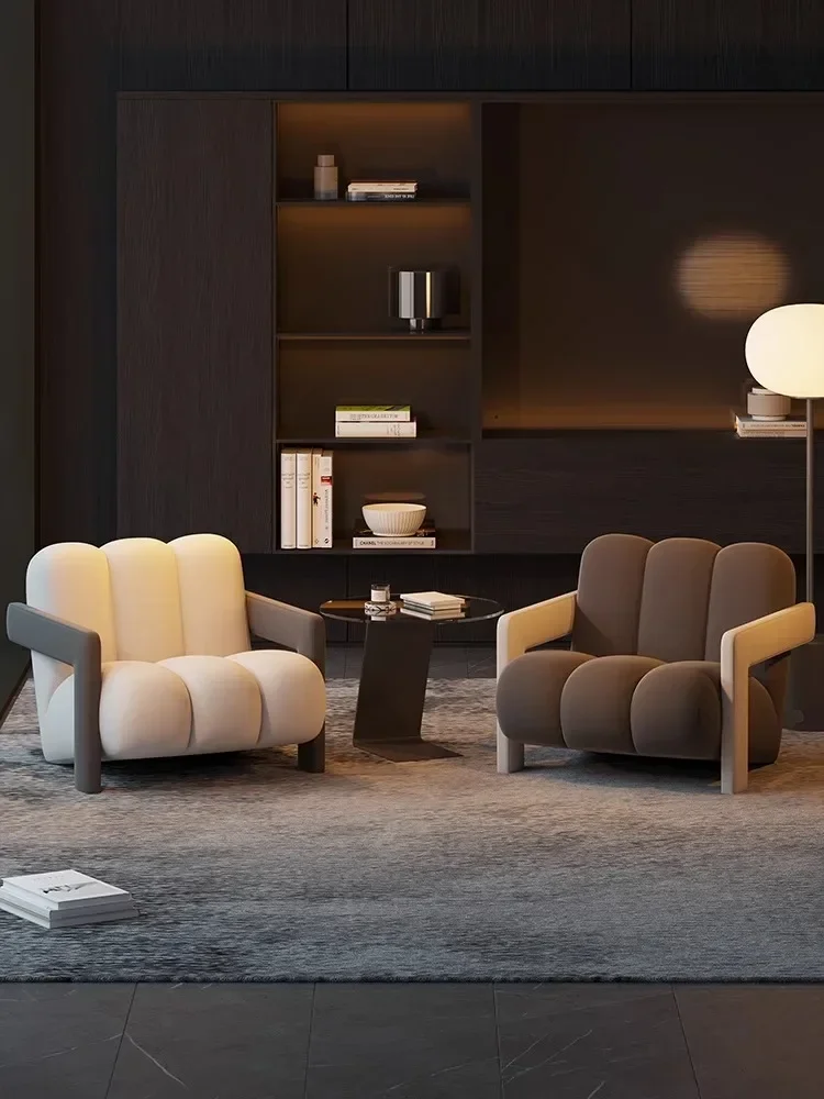 Single Sofa Chair Small Apartment Designer Living Room Balcony Lazy Leisure Negotiation Table and Chair Creative Lazy