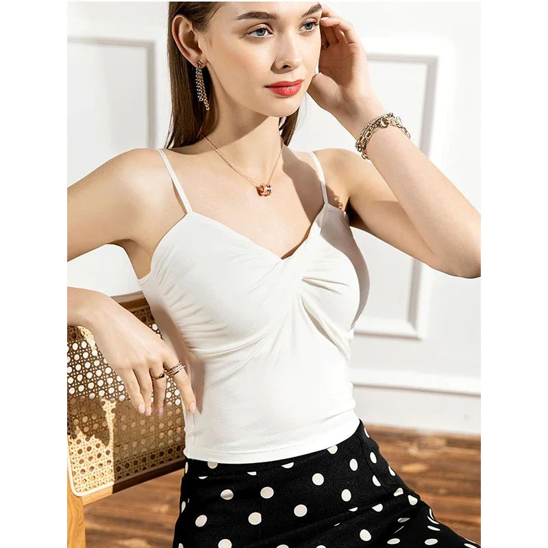 (2 Colors M-3XL) European Camisole Female Formal Wear Commuting To Work Within The Adjustable Buckle Can Worn Outside Undershirt