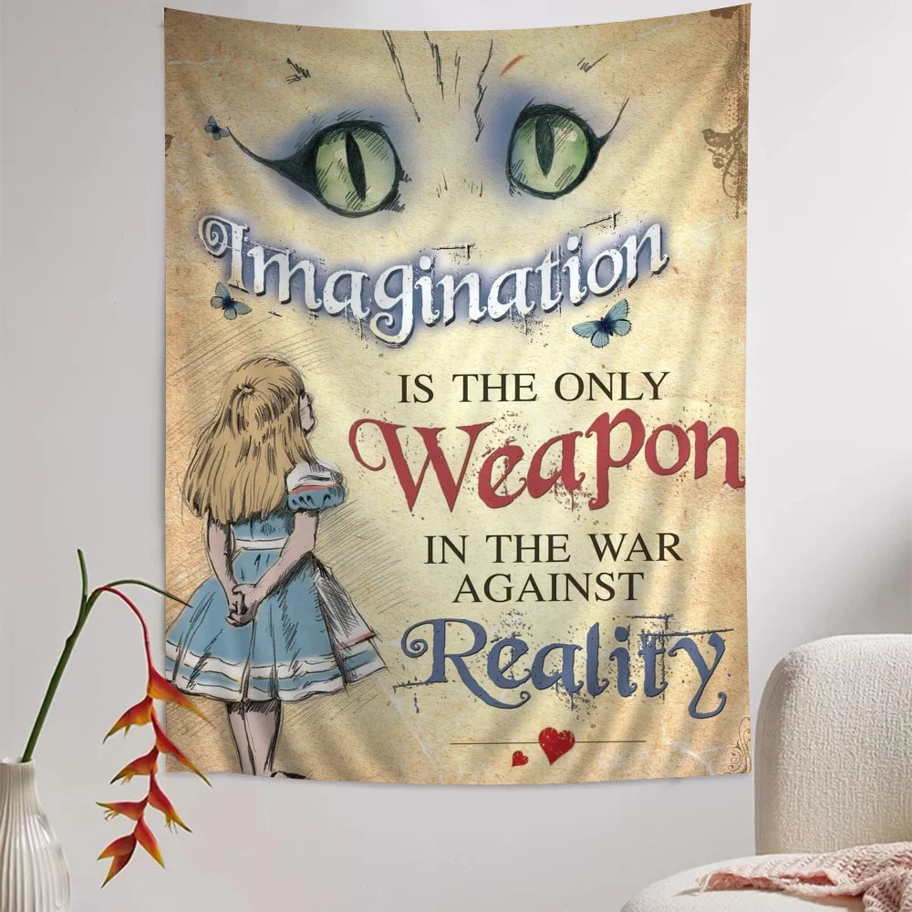 Home Decor A-Alice in Wonderlands Cartoon Wandteppich Wandbehang Dekoration Haushalt