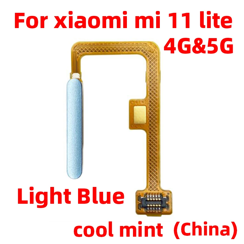 Sensor de huellas dactilares Original para Xiaomi Mi 11 Lite 5g 4g, tecla de retorno a casa, botón de encendido, Cable de cinta flexible, negro,