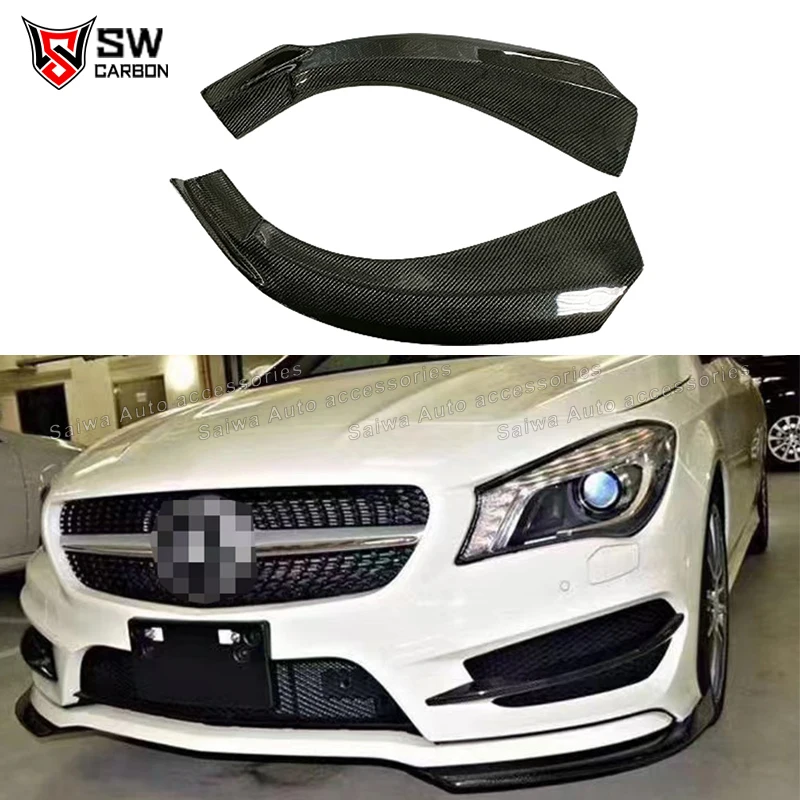 

For Mercedes Benz CLA W117 CLA250 Sport 2014-2016 Carbon Fiber Car Front Bumper Front Lip Spoiler Splitter Body Kit