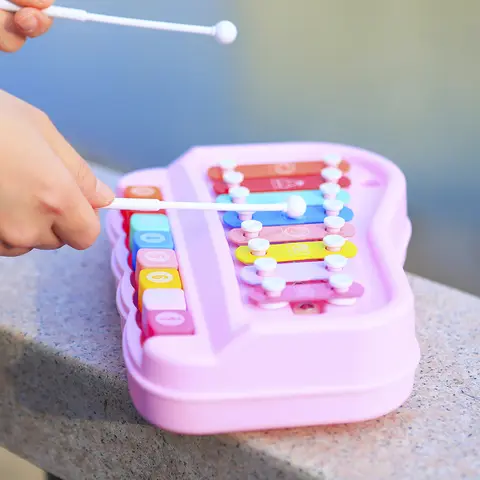 자세히 둘러보기 8 톤 핸드 노크 실로폰 듀엣 아기 교육 피아노 악기 어린이 선물 Orff